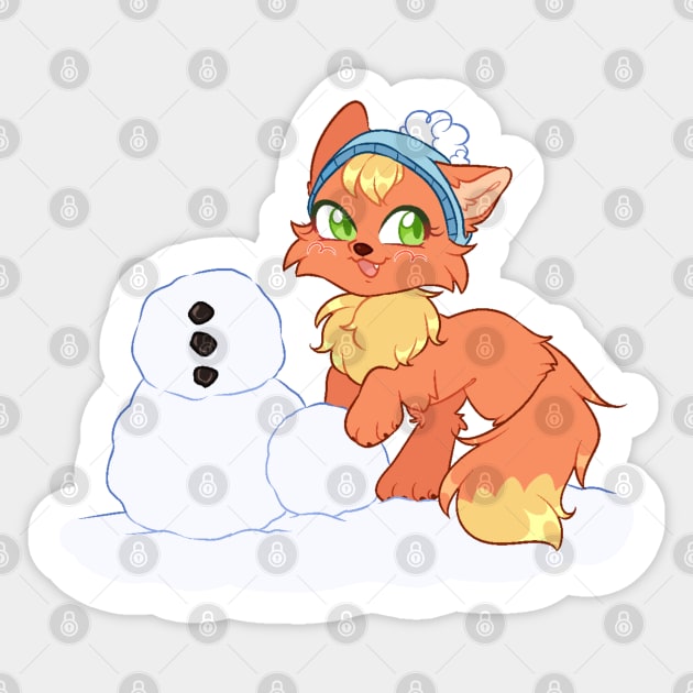 LPS Fox Snow Day Sticker by Nullkunst